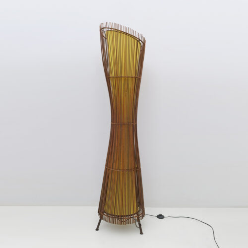 Organic Shaped Bamboo Floor Lamp "Kobe", France, 1980s