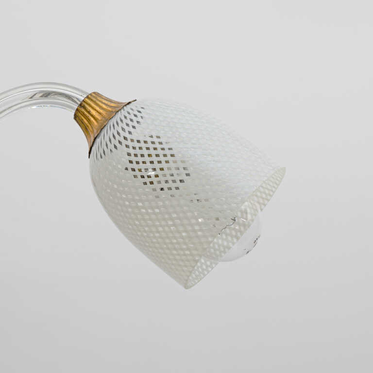 Ercole Barovier Art Dèco Italian Murano Glass and Brass Chandelier, 1935s - Image 9