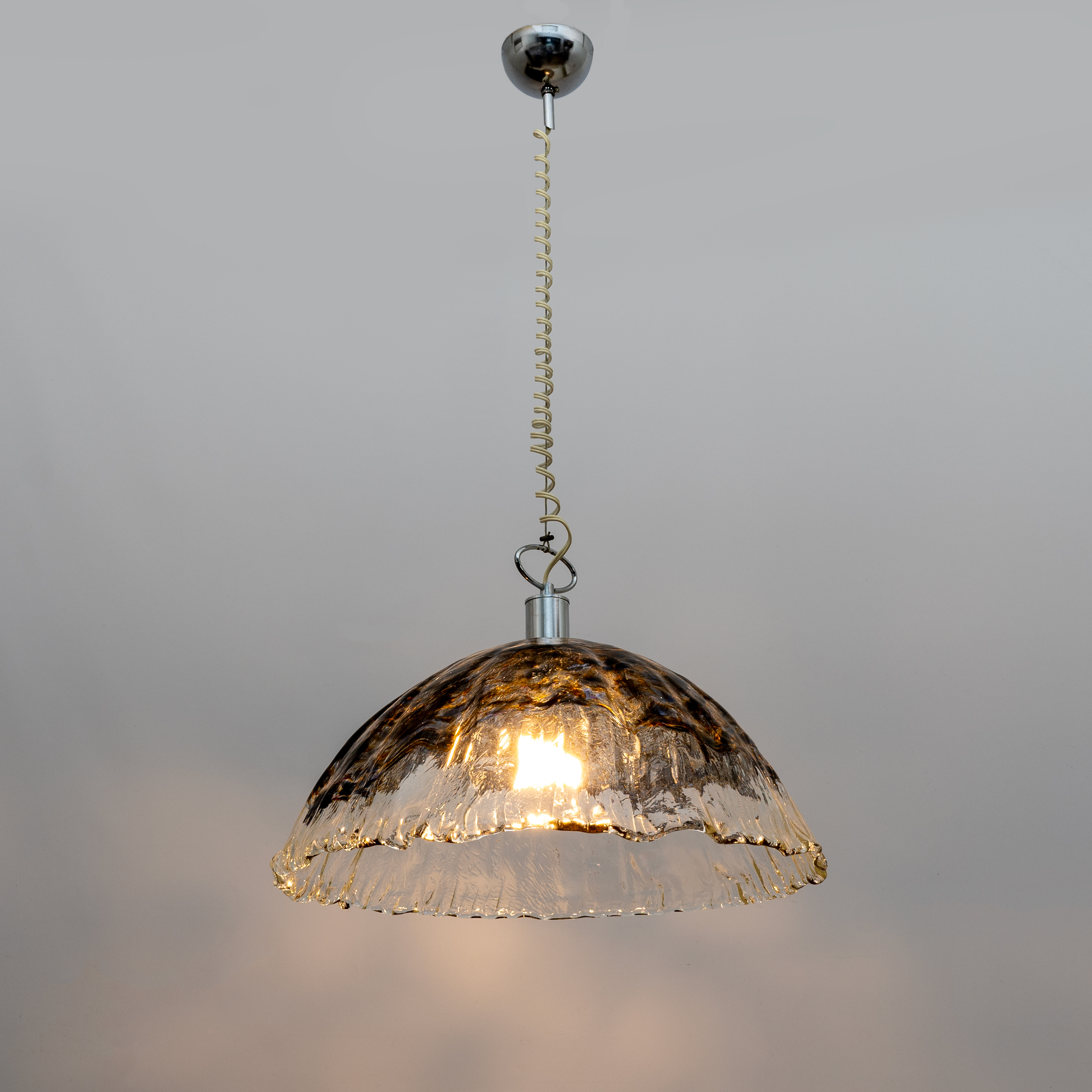 Attributed to AV Mazzega Mid-Century Modern Italian Murano Glass Pendant, 1970s