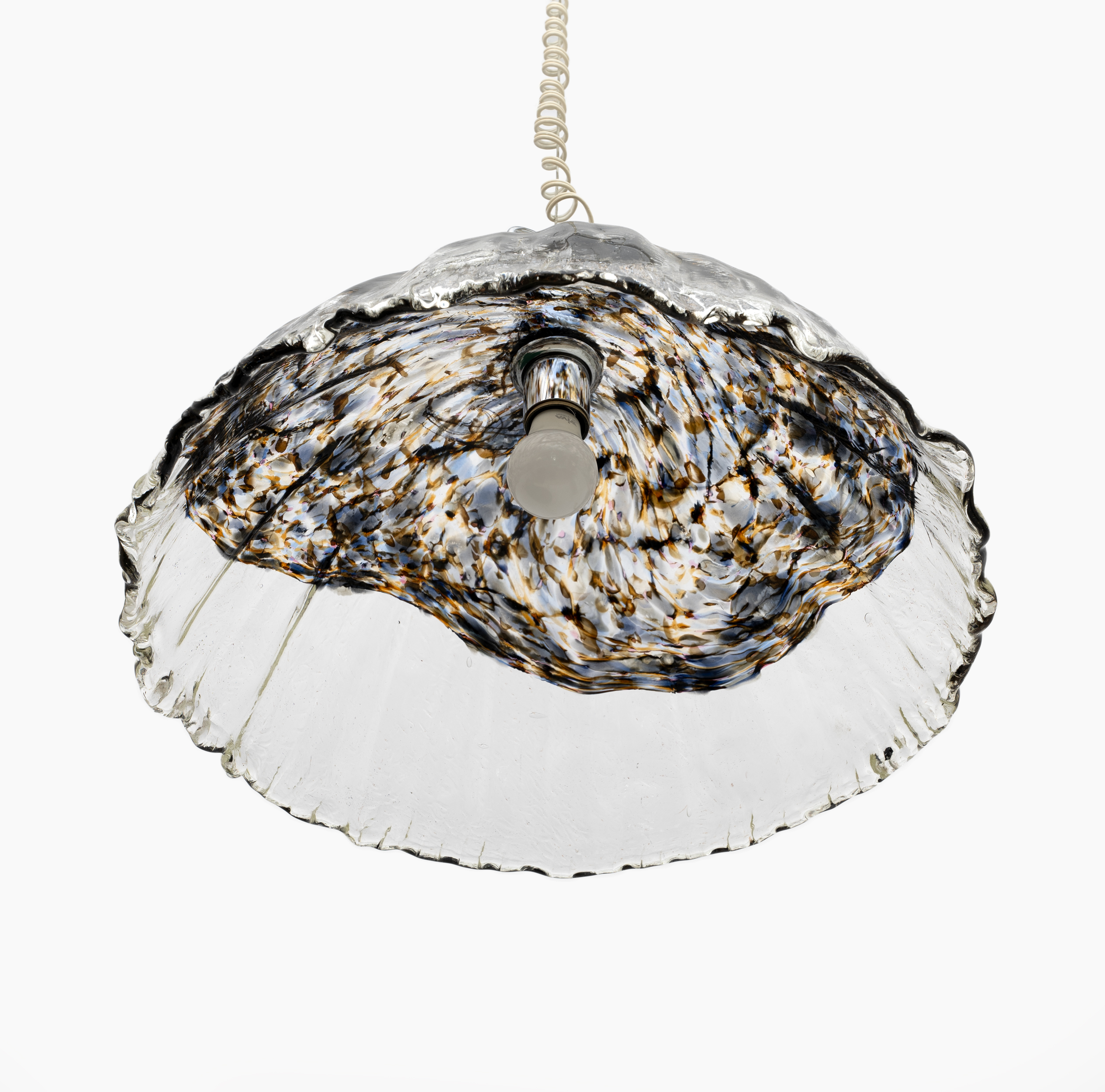 Attributed to AV Mazzega Mid-Century Modern Italian Murano Glass Pendant, 1970s