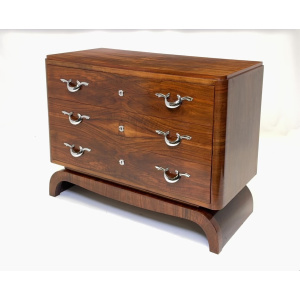 Large French Art Deco Walnut Chest