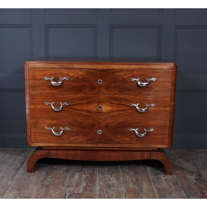 Large French Art Deco Walnut Chest