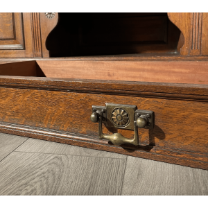 Antique 19th Century Mirror Back Sideboard In Oak