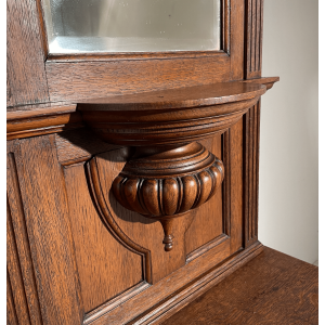 Antique 19th Century Mirror Back Sideboard In Oak