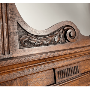 Antique 19th Century Mirror Back Sideboard In Oak