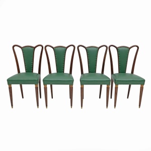 Eight Mid-century Modern Dining Chairs Attributed to Guglielmo Ulrich, 1940s