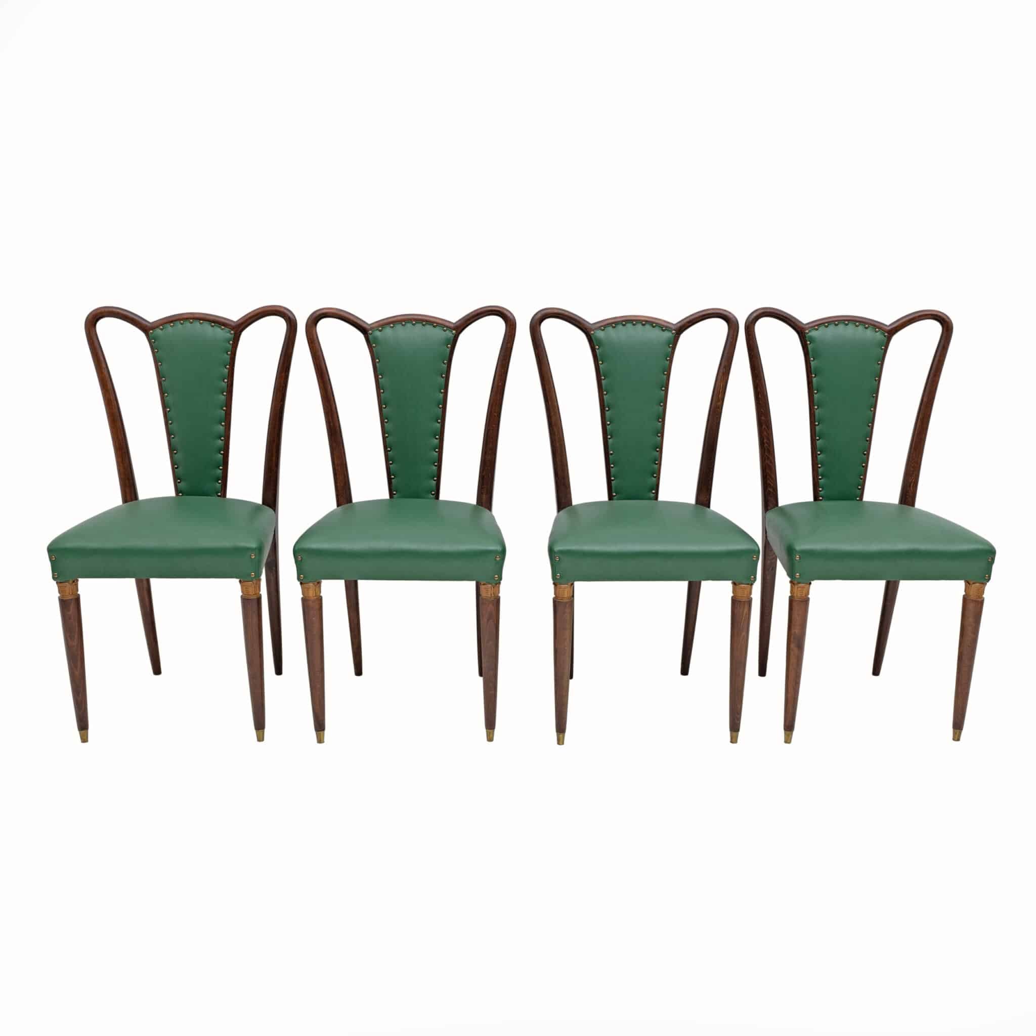 Eight Mid-century Modern Dining Chairs Attributed to Guglielmo Ulrich, 1940s