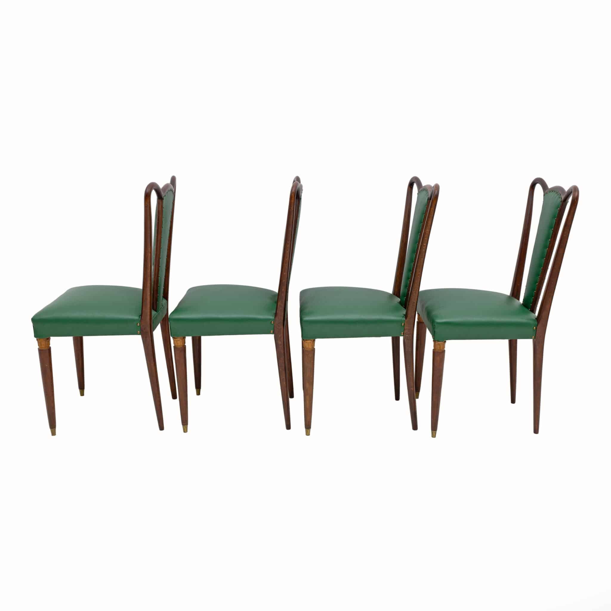 Eight Mid-century Modern Dining Chairs Attributed to Guglielmo Ulrich, 1940s