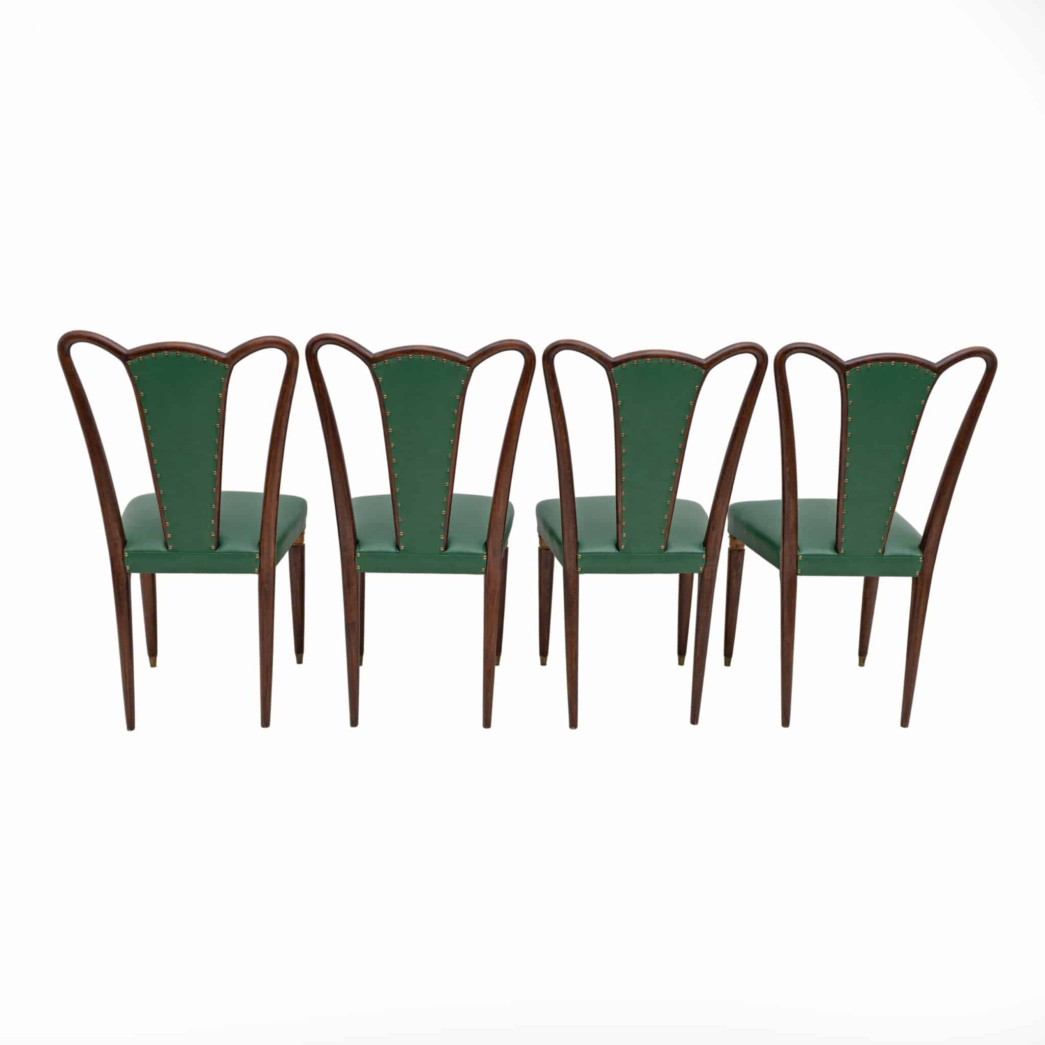 Eight Mid-century Modern Dining Chairs Attributed to Guglielmo Ulrich, 1940s