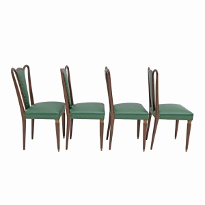 Eight Mid-century Modern Dining Chairs Attributed to Guglielmo Ulrich, 1940s