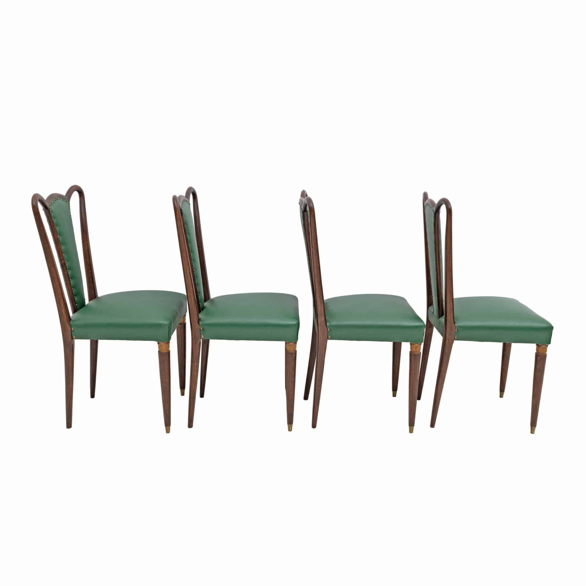 Eight Mid-century Modern Dining Chairs Attributed to Guglielmo Ulrich, 1940s