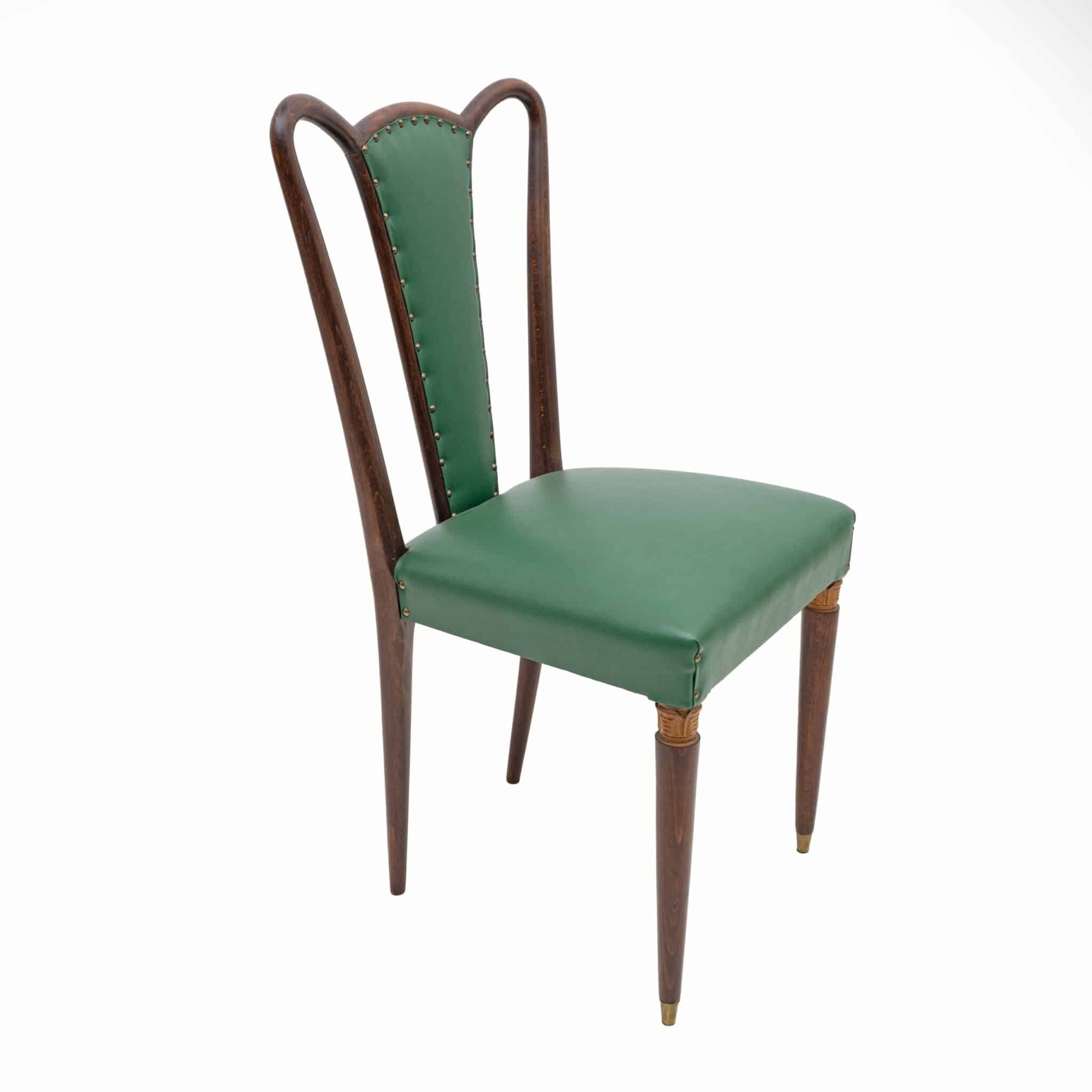 Eight Mid-century Modern Dining Chairs Attributed to Guglielmo Ulrich, 1940s