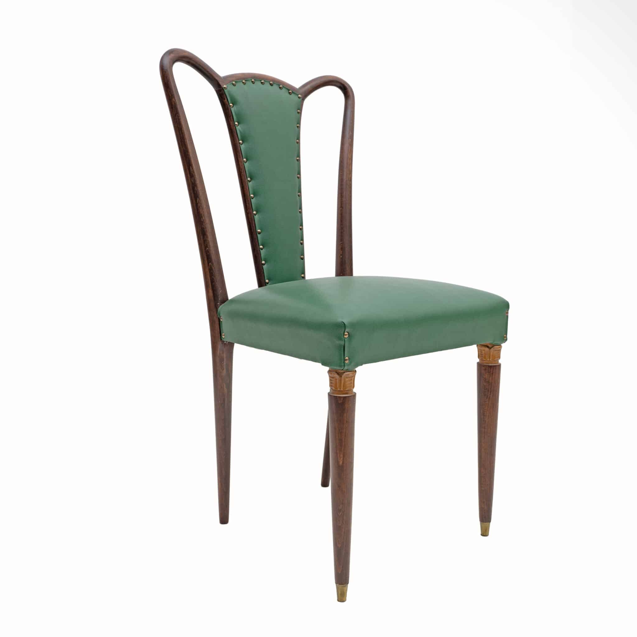 Eight Mid-century Modern Dining Chairs Attributed to Guglielmo Ulrich, 1940s