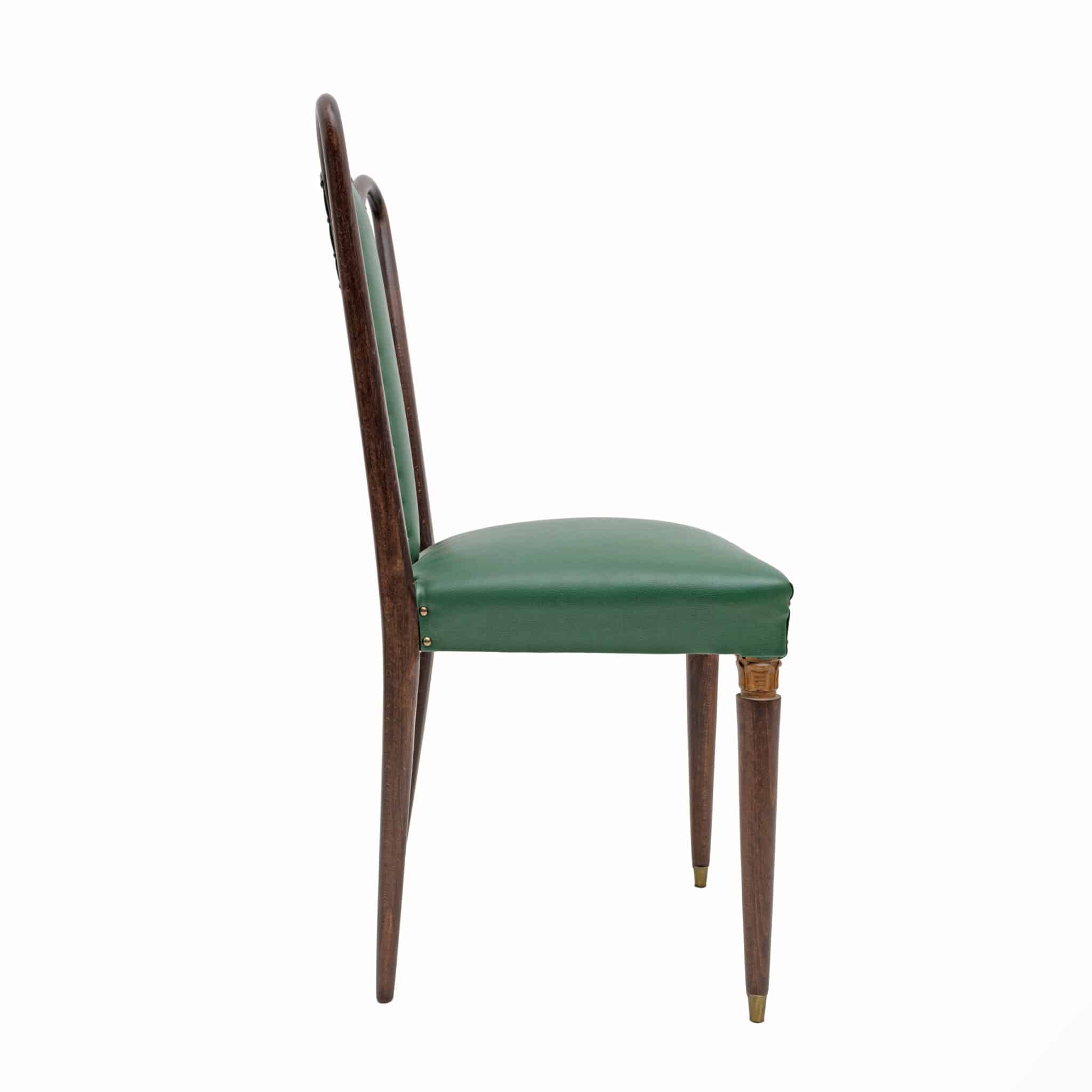 Eight Mid-century Modern Dining Chairs Attributed to Guglielmo Ulrich, 1940s