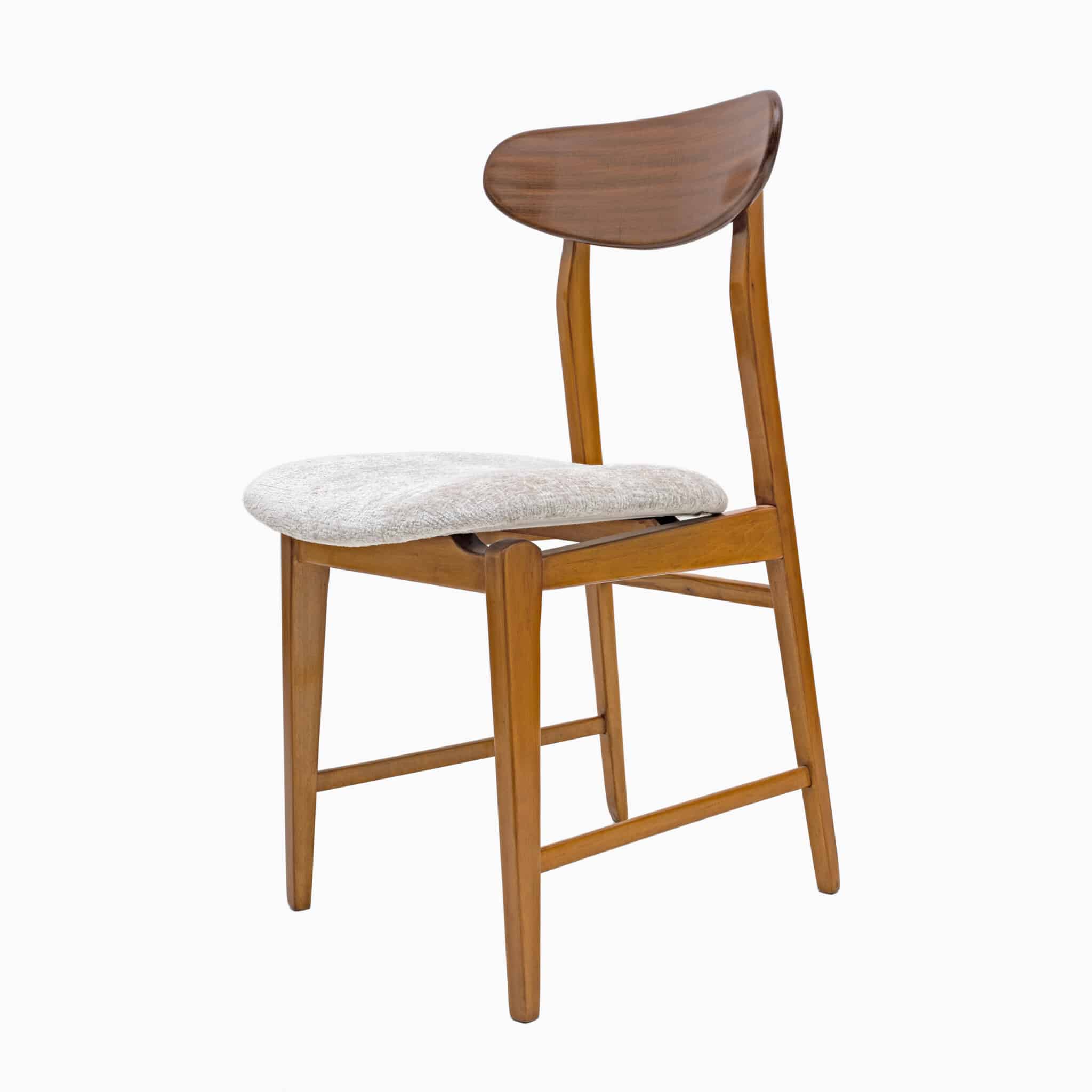 Set of Six Teak Wood and Bouclè Fabric Dining Chairs, Denmark, 1960s