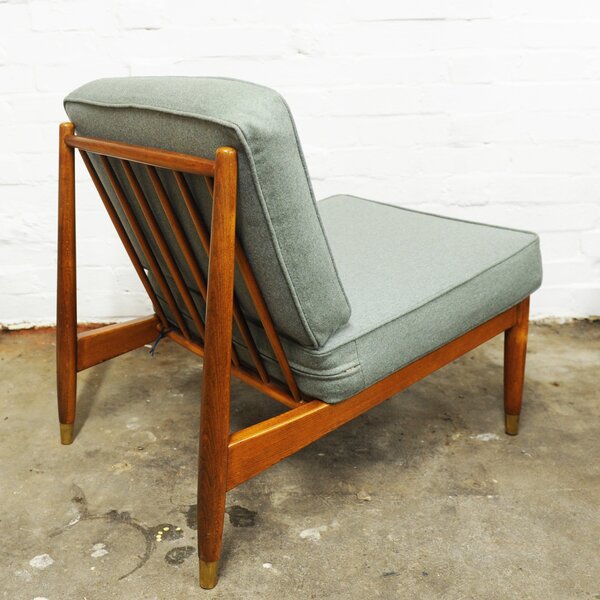 Swedish Beech Pale Green Low Lounge Chair By Folke Ohlsson For Dux, 1960s