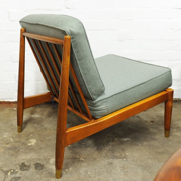 Swedish Beech Pale Green Low Lounge Chair By Folke Ohlsson For Dux, 1960s