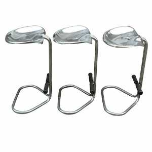 Vintage Chrome Tractor Stool By Rodney Kinsman For OMK Design, 1960s, Set Of 3