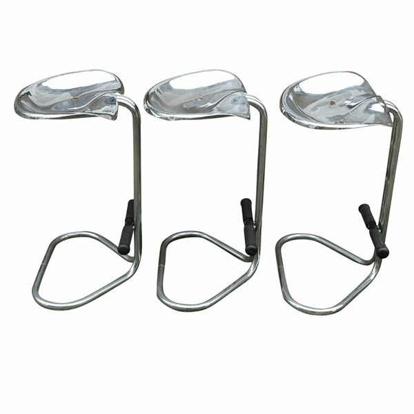 Vintage Chrome Tractor Stool By Rodney Kinsman For OMK Design, 1960s, Set Of 3