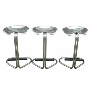 Vintage Chrome Tractor Stool By Rodney Kinsman For OMK Design, 1960s, Set Of 3