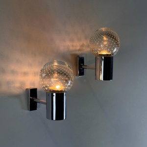 A Pair of Gino Sarfatti and Archimede Seguso Sconces for Seguso, 1950s