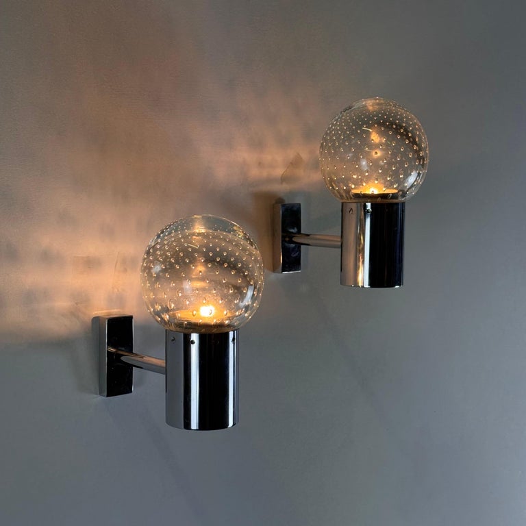 A Pair of Gino Sarfatti and Archimede Seguso Sconces for Seguso, 1950s
