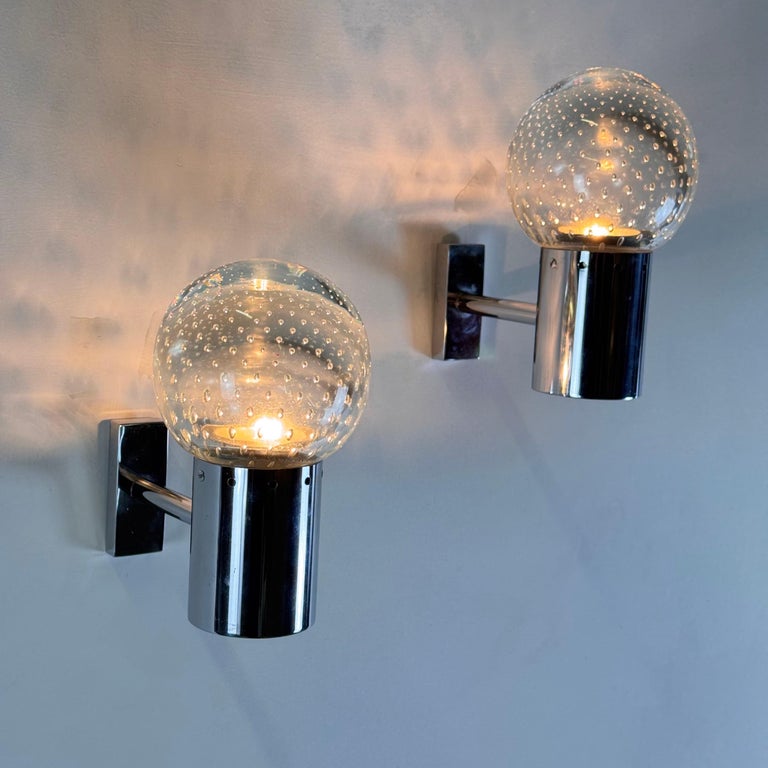 A Pair of Gino Sarfatti and Archimede Seguso Sconces for Seguso, 1950s
