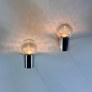 A Pair of Gino Sarfatti and Archimede Seguso Sconces for Seguso, 1950s