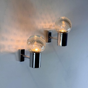 A Pair of Gino Sarfatti and Archimede Seguso Sconces for Seguso, 1950s