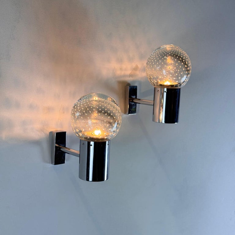 A Pair of Gino Sarfatti and Archimede Seguso Sconces for Seguso, 1950s