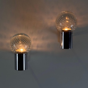 A Pair of Gino Sarfatti and Archimede Seguso Sconces for Seguso, 1950s