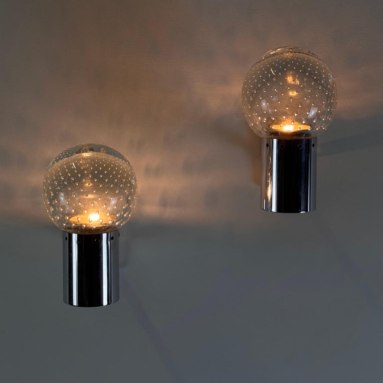 A Pair of Gino Sarfatti and Archimede Seguso Sconces for Seguso, 1950s