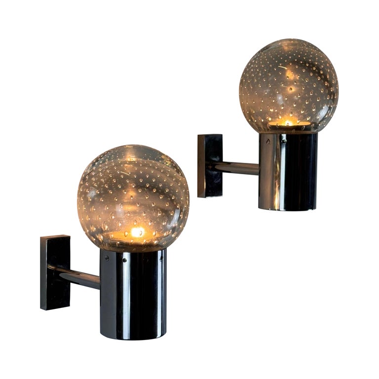 A Pair of Gino Sarfatti and Archimede Seguso Sconces for Seguso, 1950s
