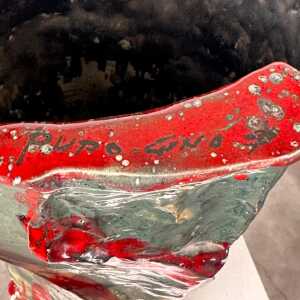 Abstract Decorative Glazed Ceramic Vase Sculpture by Pupo Gino, 1940s, Italy
