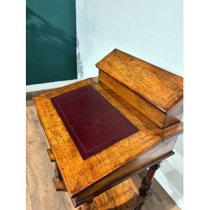 Antique Inlaid Walnut Davenport Style Desk