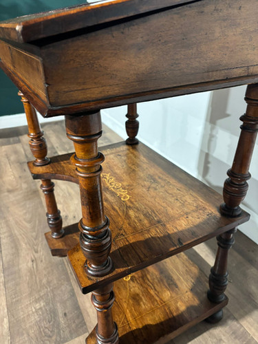 Antique Inlaid Walnut Davenport Style Desk