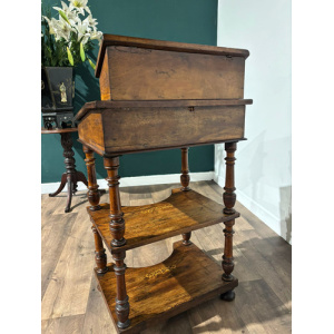 Antique Inlaid Walnut Davenport Style Desk