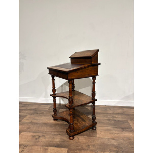 Antique Inlaid Walnut Davenport Style Desk