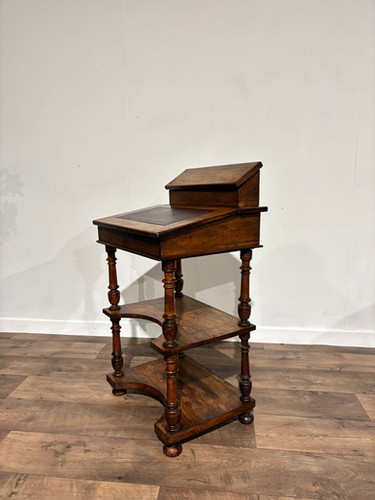 Antique Inlaid Walnut Davenport Style Desk
