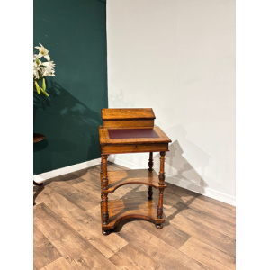 Antique Inlaid Walnut Davenport Style Desk