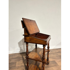 Antique Inlaid Walnut Davenport Style Desk