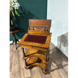 Antique Inlaid Walnut Davenport Style Desk