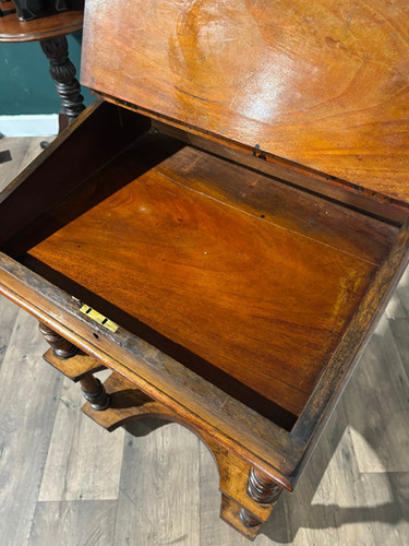 Antique Inlaid Walnut Davenport Style Desk