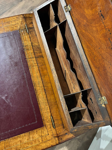 Antique Inlaid Walnut Davenport Style Desk