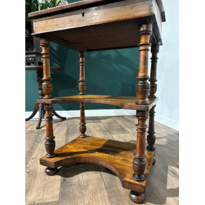 Antique Inlaid Walnut Davenport Style Desk