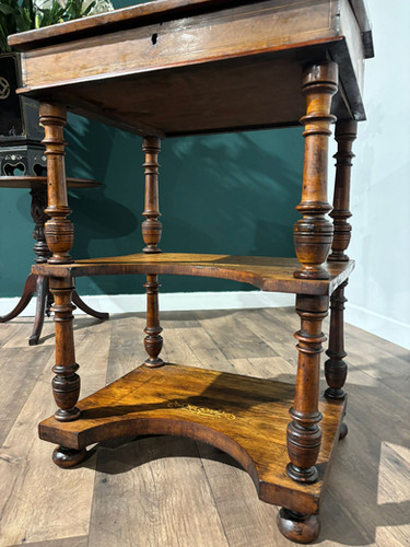 Antique Inlaid Walnut Davenport Style Desk
