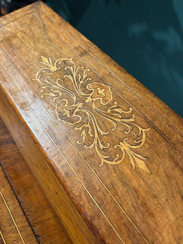 Antique Inlaid Walnut Davenport Style Desk