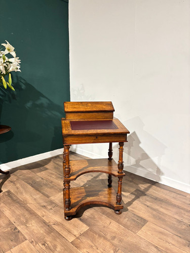 Antique Inlaid Walnut Davenport Style Desk