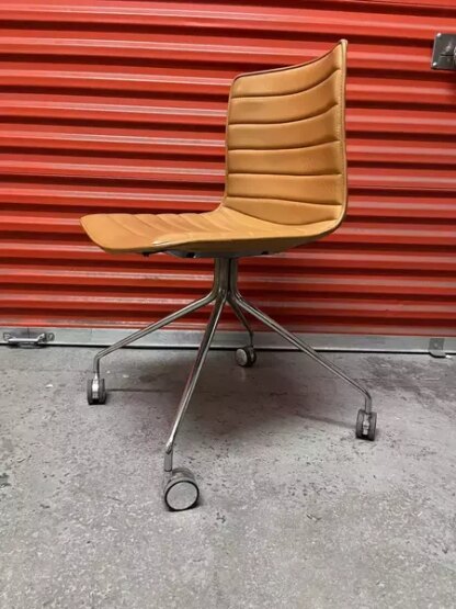 Arper Catifa 46 Studio / Office Chair Tan Leather