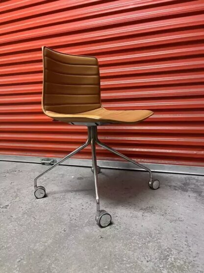 Arper Catifa 46 Studio / Office Chair Tan Leather